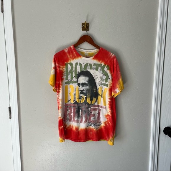 Zion Rootswear Y2K Grunge Tie Dye Bob Marley Tee Size Medium - Picture 11 of 11